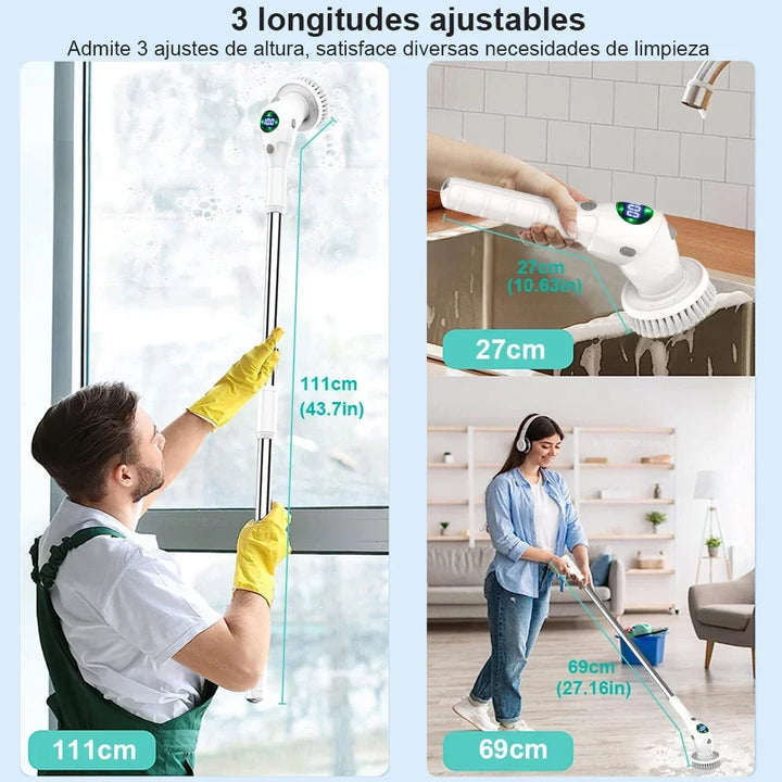 Wireless Rotatable Electric Cleaning Brush - 8 in 1 Household Cleaning Tool for Kitchen &amp; Bathroom