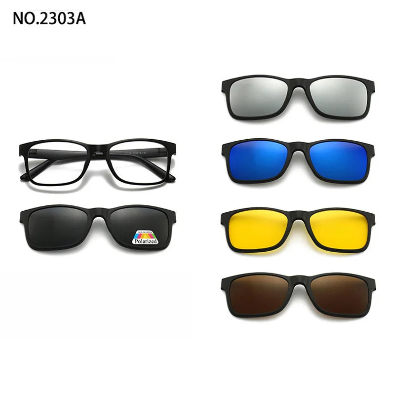Magnetic Clip Sunglasses Interchangeable Lens Set 5 Lenses Polarized Prescription Ready Summer 2026 Gift