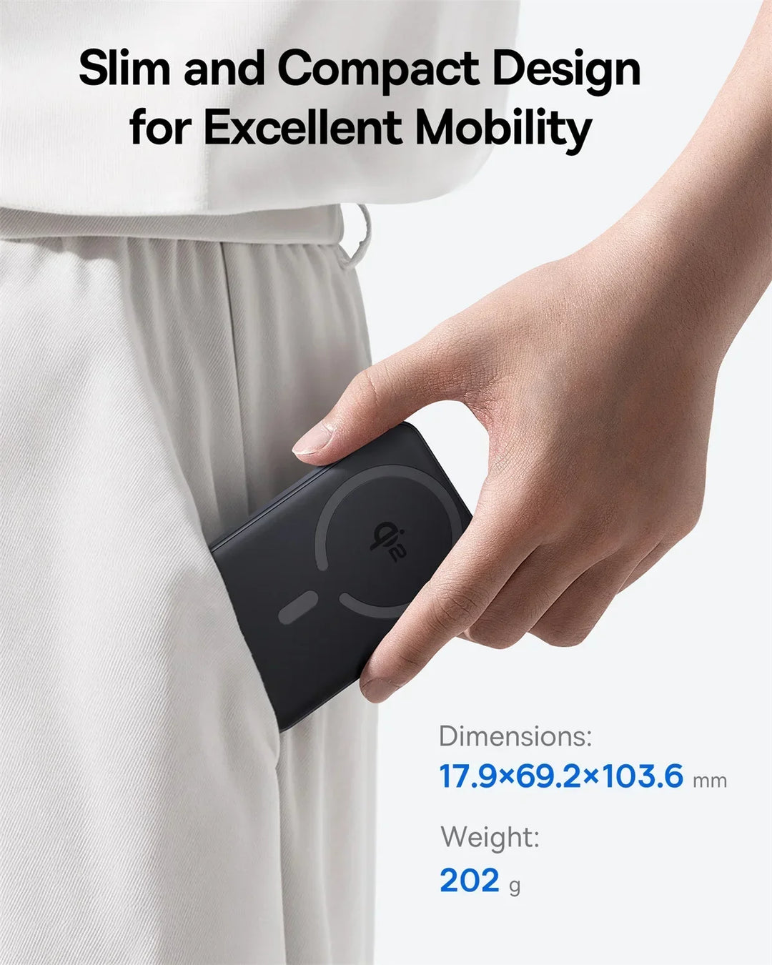 Qi2 Magnetic Power Bank 10000mAh – 15W Wireless &amp; 22.5W USB-C Charging for iPhone &amp; Samsung 2026