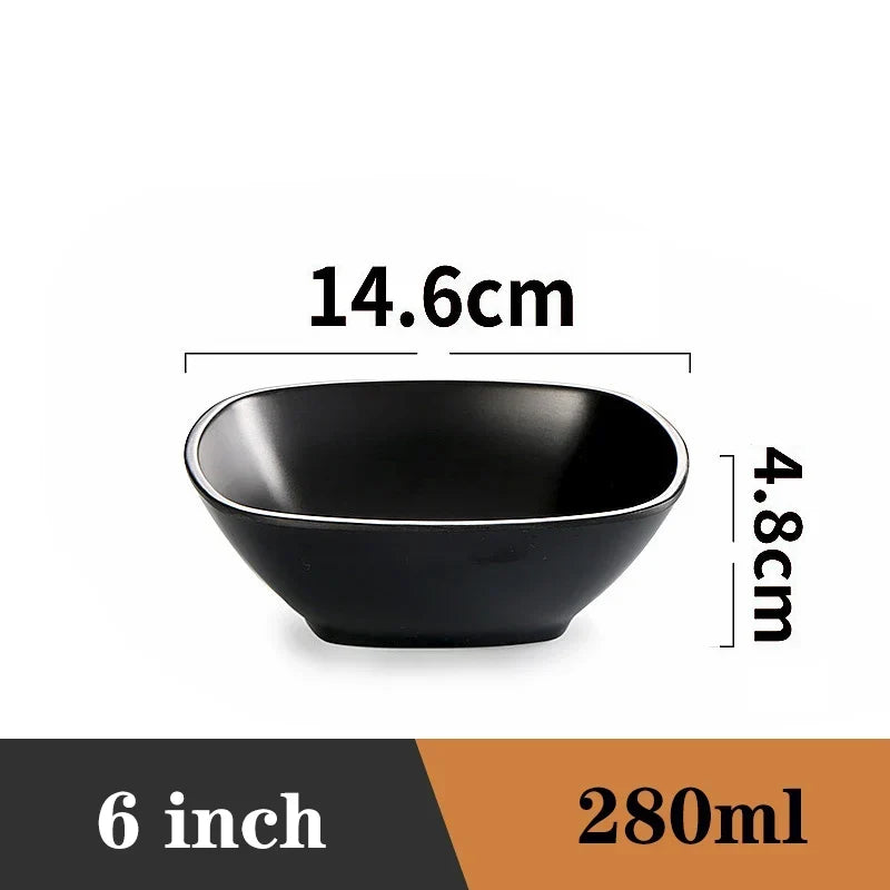 Ramen Bowl Black Plastic Japanese Style Noodle Bowl
