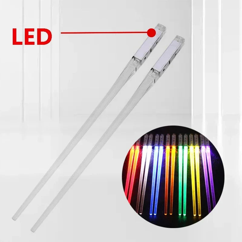 LED Luminous Lightsaber Chopsticks - Light Up Star Wars Party Tableware, Fun Kitchenware for Kids