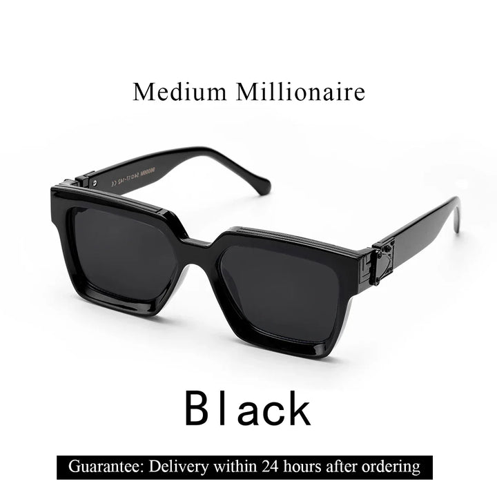 Sunglasses Black Retro Square Shades Luxury Fashion Eyewear Fall 2026 Trend Gift Idea
