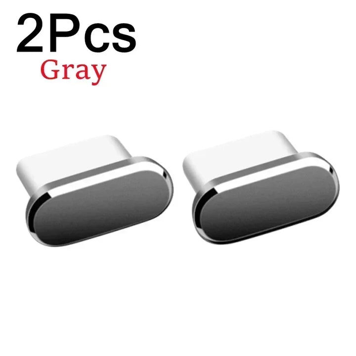 Metal Type-C Charging Port Dust Plugs - 2Pcs iPhone Accessories, Dust &amp; Liquid Protection