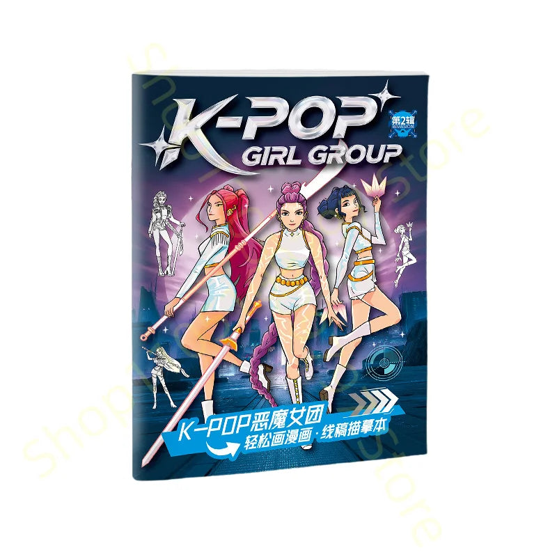 colouring Book Kpop Demon Hunters Anime Sketches Rumi Mira Zoey Cute Line Drawings Back to School 2025 Gift