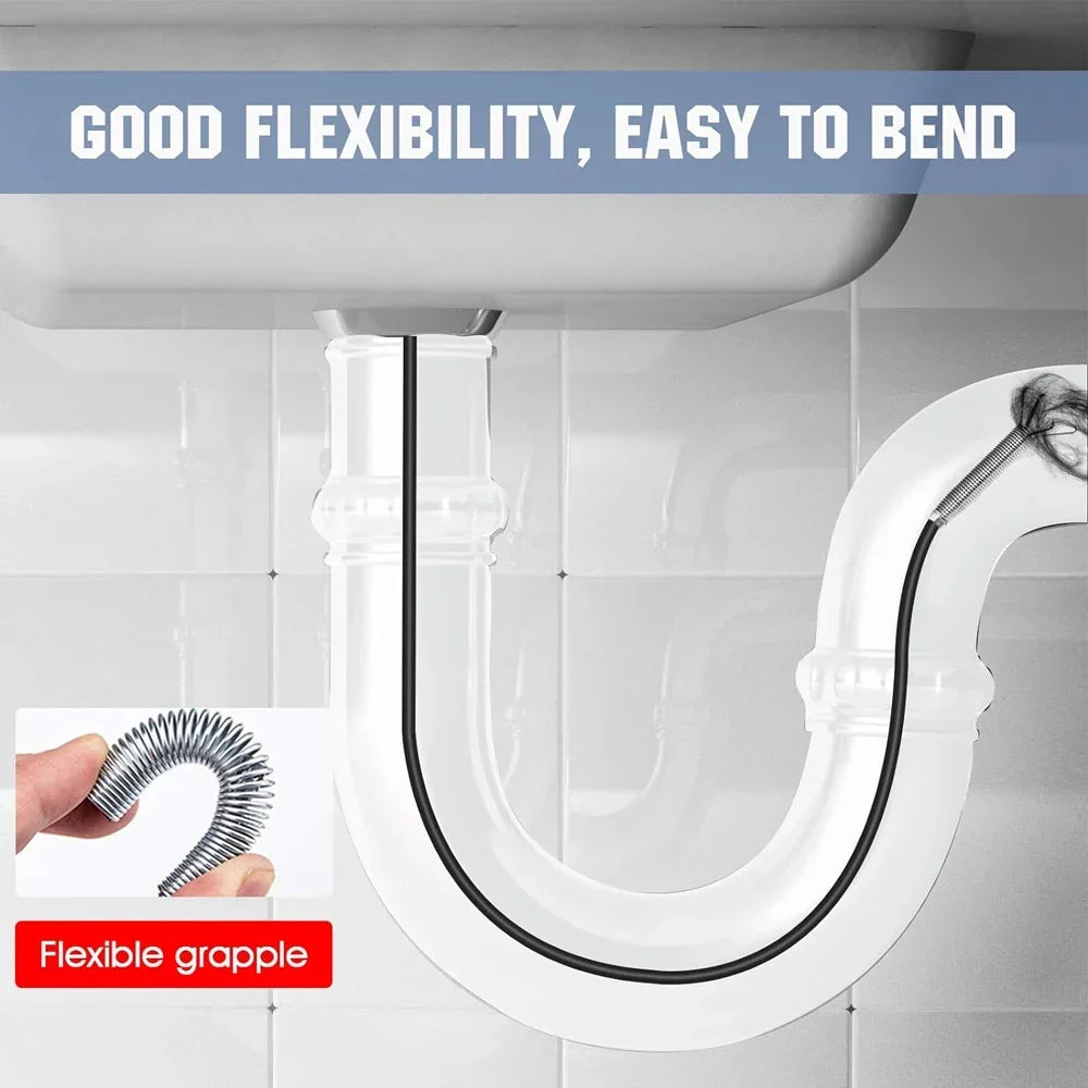 Drain Snake 22.5 Inch Flexible Sink Auger Kitchen Clog Remover Hair Debris Eco Friendly Home Repair Fall 2026