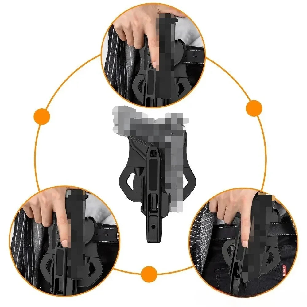 Nylon Pistol Belt Holster - Universal Fit for Double Stack 9mm Handguns, Airsoft and Outdoor Carry
