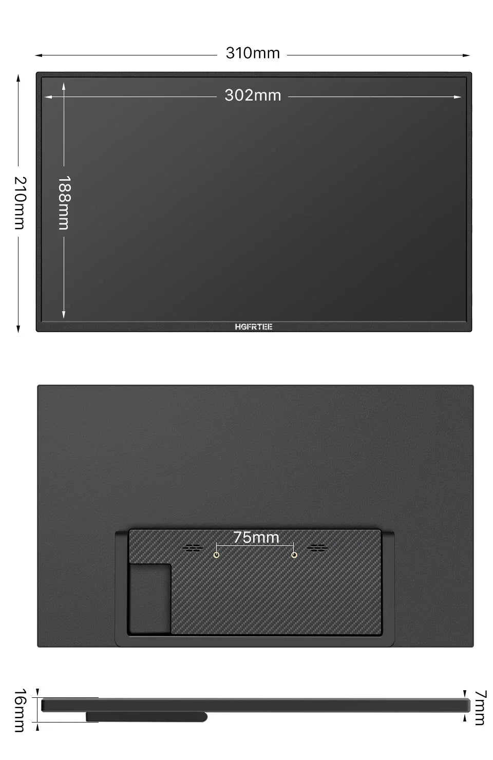 Portable 14.1 Inch 1080P IPS Gaming Monitor With Stand