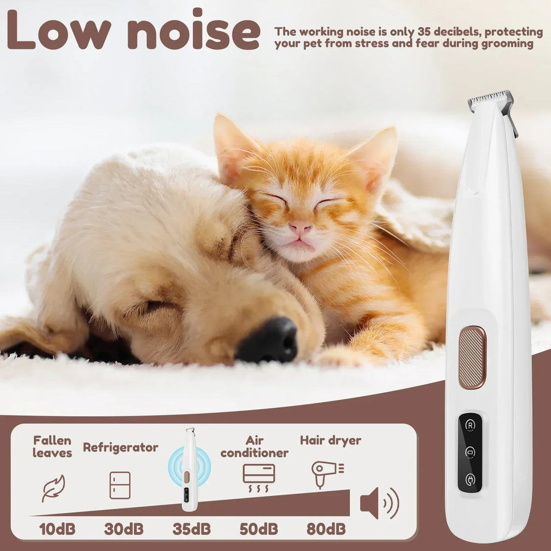Waterproof Dog Paw Trimmer with LED Light – 18mm Wide Blade LED Display Pet Grooming Clipper 2026