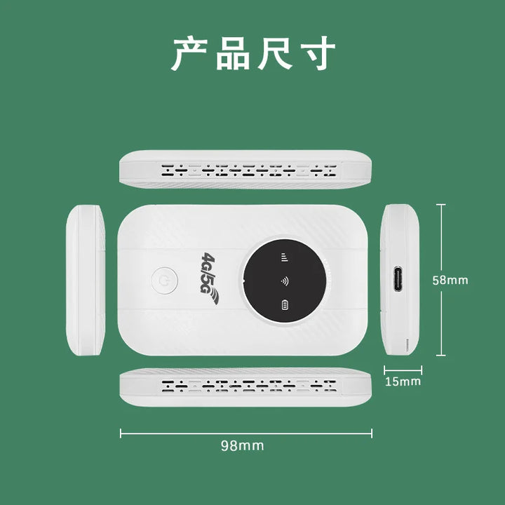 Portable WiFi Router Travel Hotspot High Speed Compatible With 4G/5G SIM Card Required Back to School 2026