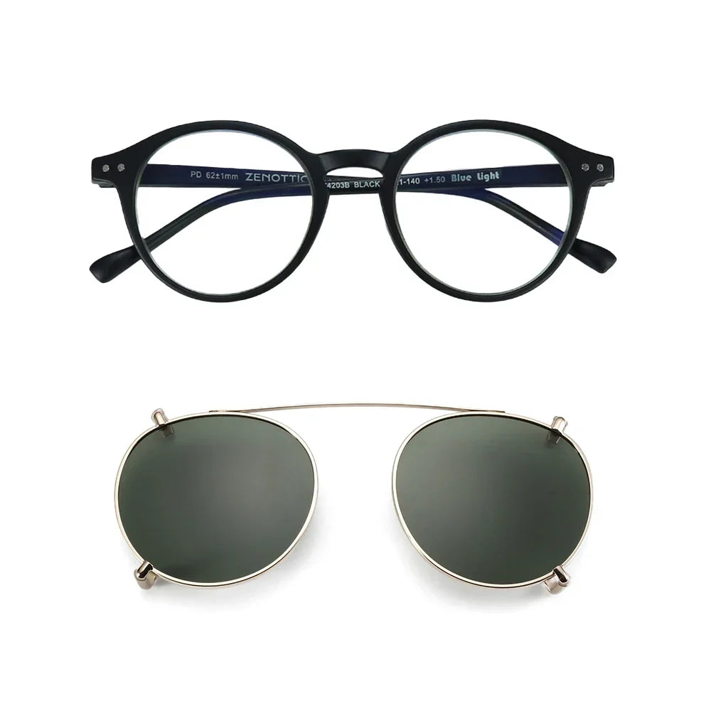 Clip On Sunglasses Retro Round Frames Anti Blue Light Polarizing Clip Ons Summer 2026