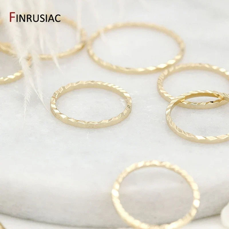 14K Gold Plated Brass jewelry Ring Connectors Pack 10Pc