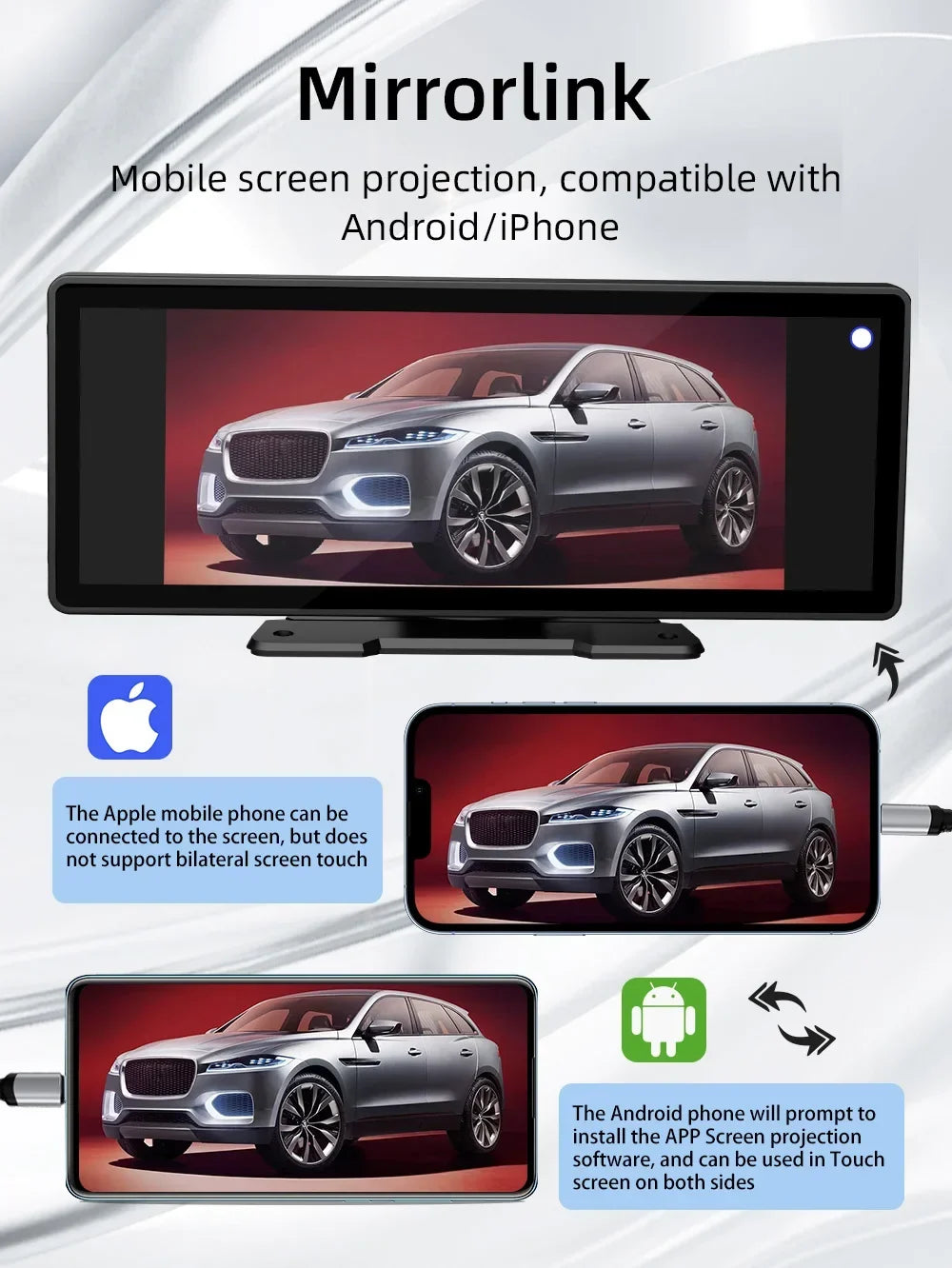 CarPlay Wireless Head Unit 10.26 Inch IPS HD Car Stereo With Rear View Camera Android Auto Fall 2025