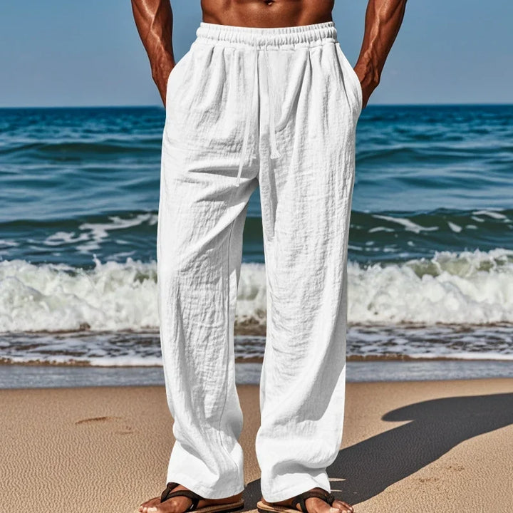 Drawstring Casual Beach Pants - Loose Comfortable Solid color Pants for Summer