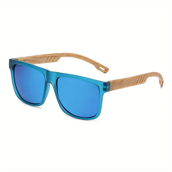 Sunglasses Square Frame Unisex Outdoor Eyewear UV400 Protection Summer 2026 Trend Wood Grain Hinges