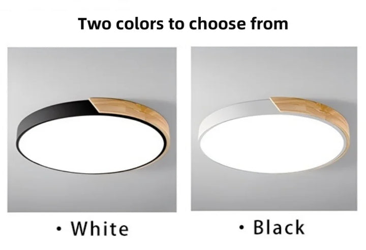 Japandi Led Ceiling Light Nordic Wood Modern Soft Glow Diffuser