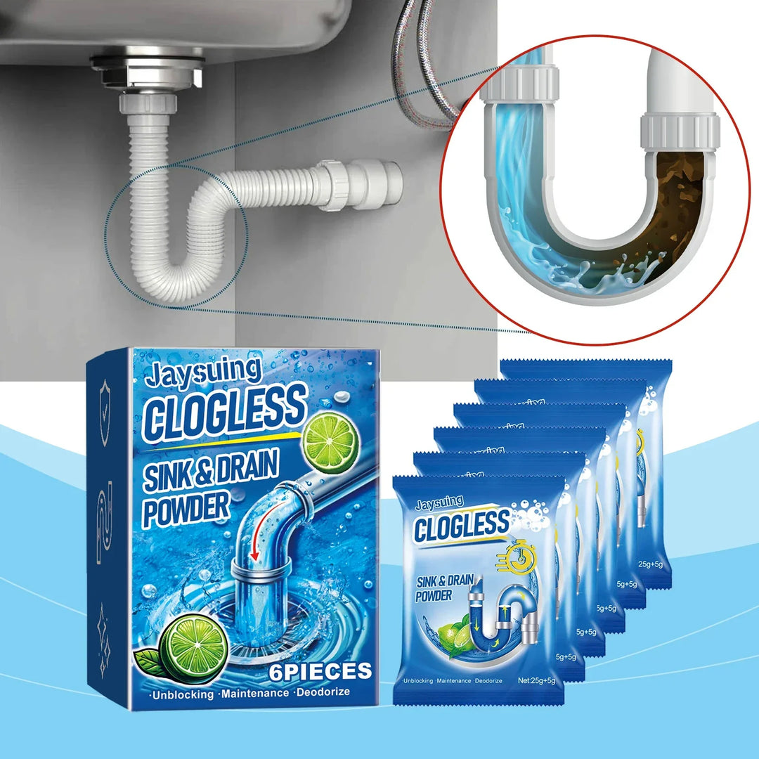 Drain Cleaner Powder - Sink and Drain Unclogging Kit, Deodorize, 6 Pieces, Spring Cleaning 2026