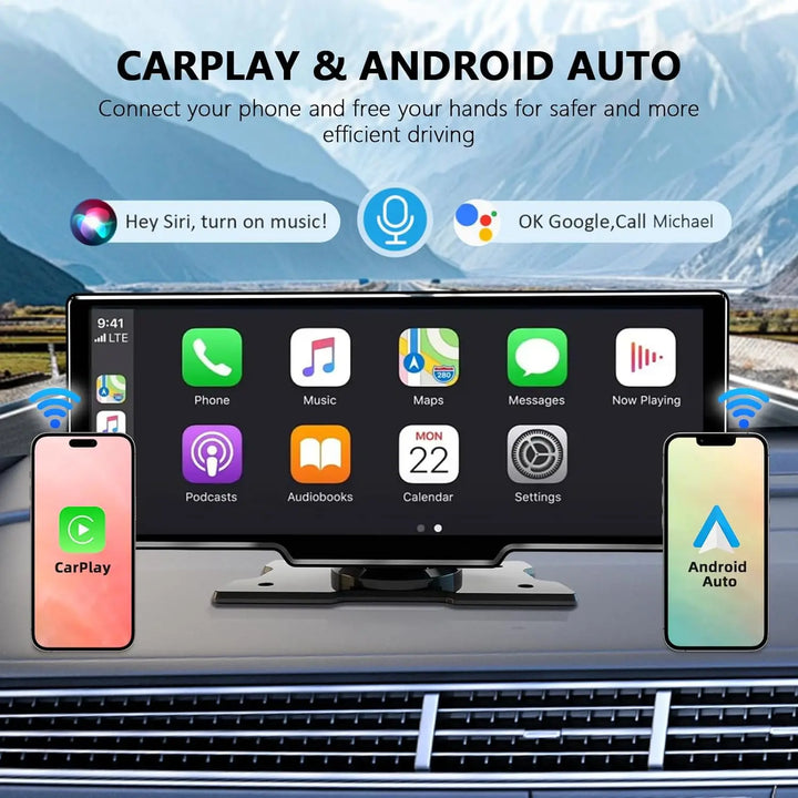 CarPlay Screen 10.26 Inch Wireless CarPlay Android Auto Dash Display Universal Car Radio BT AUX FM