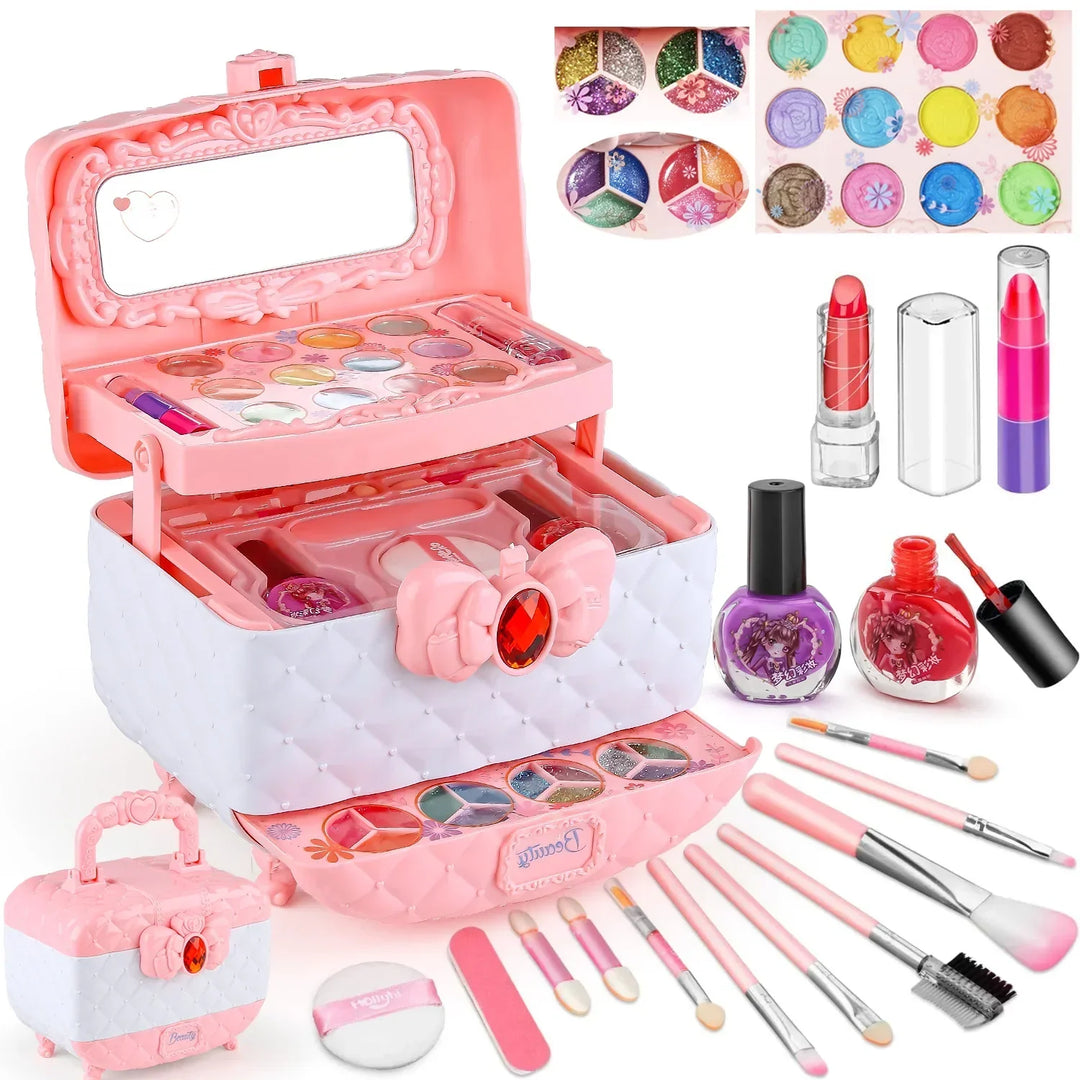 Kids Makeup Kit Pink And White Case Makeup Toy Set TikTok Viral Fall 2025 Gift Washable