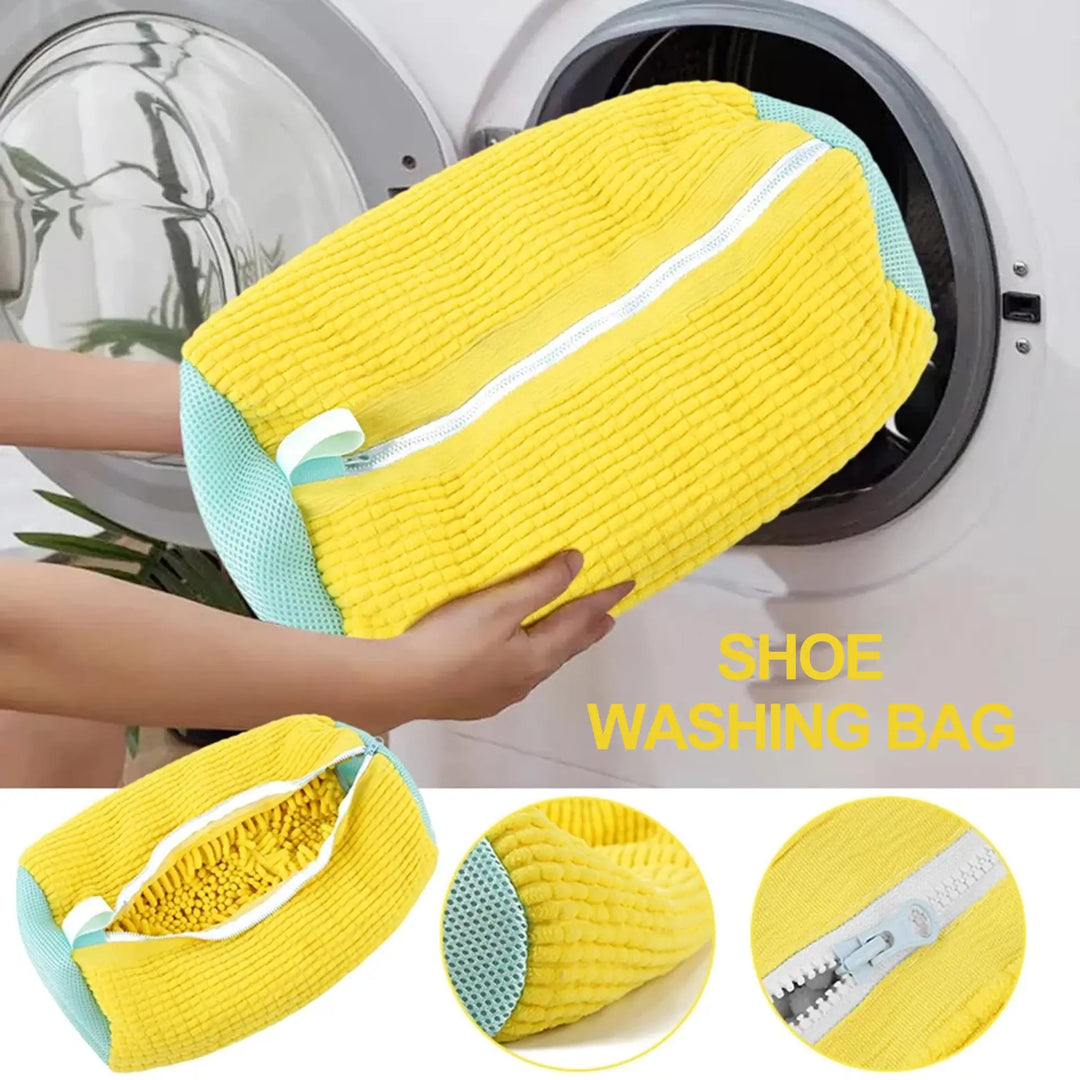 Shoe Washing Bag Cotton Laundry Bag with Zipper Closure, Durable Cleaning Bag for Shoes, Travel-Friendly Drying Bags
