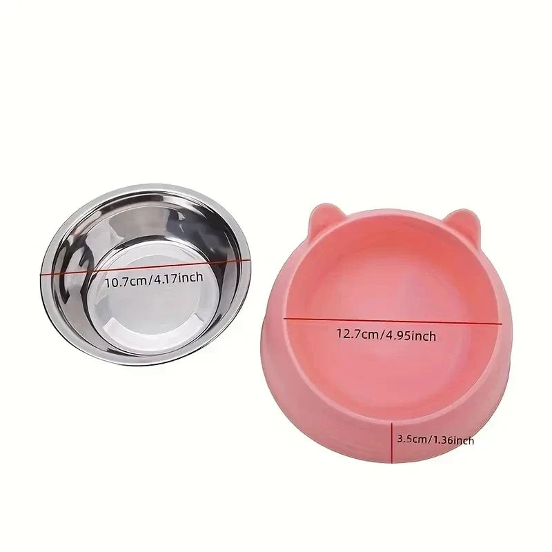 100ml Cat Dog Bowl Raised Non Slip Tilt Feeder for Pets