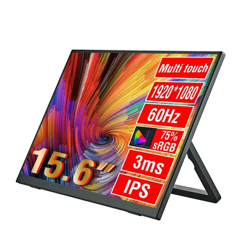 Portable 15.6 Inch Touch Monitor 1080p HDR Gaming On The Go