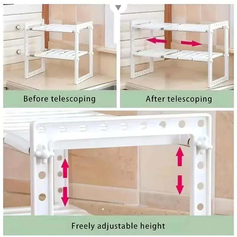 Stackable Sink Organizer Shelves - Home Organizers for Kitchen &amp; Bathroom Storage Solutions