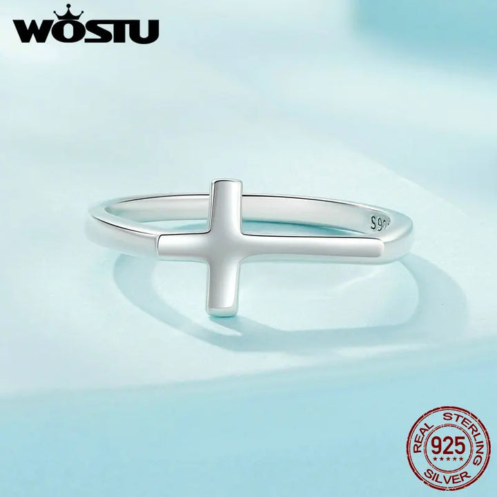 Sterling Silver Cross Ring 925 - Minimalist Daily Wear jewelry Summer 2026 Gift Idea For All jewelry Lovers