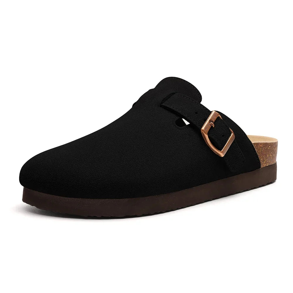 Comfort Cork Slide Sandals – Unisex Suede Footbed Clogs