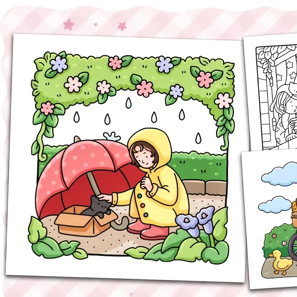 colouring Book For Adults And Teens Cozy Warm Space Theme Fall 2025 Relaxation Gift For Solo Leisure