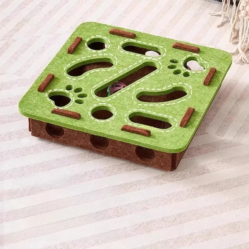 Cat Puzzle Toy Box With Ball Suede Felt Indoor Cat Exercise Entertainment Eco Friendly Gift 2026 TikTok Viral