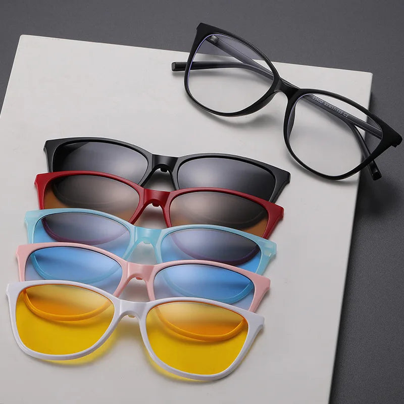 Magnetic Clip Sunglasses Interchangeable Lens Set 5 Lenses Polarized Prescription Ready Summer 2026 Gift