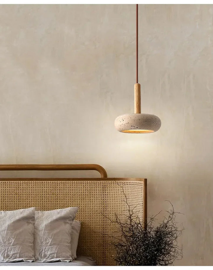 Japandi LED Pendant Lamp Yellow Stone Wabi Sabi Ambient Design