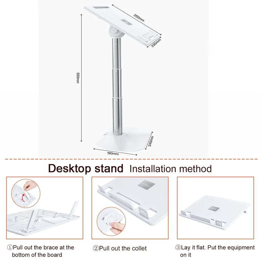 Adjustable Aluminum Laptop Stand &amp; Accessories - Portable Cooling Bracket for MacBook, Tablet