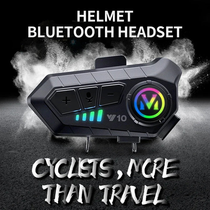 Bluetooth 5.3 Motorcycle Helmet Headset Y10 – Waterproof Hands-Free Call Music Speaker Universal Fit 2026