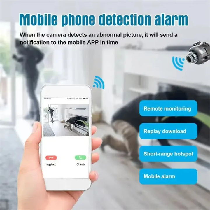 Mini 1080P WiFi HD Security Camera with Night Vision &amp; Motion Detection (Wired Power)