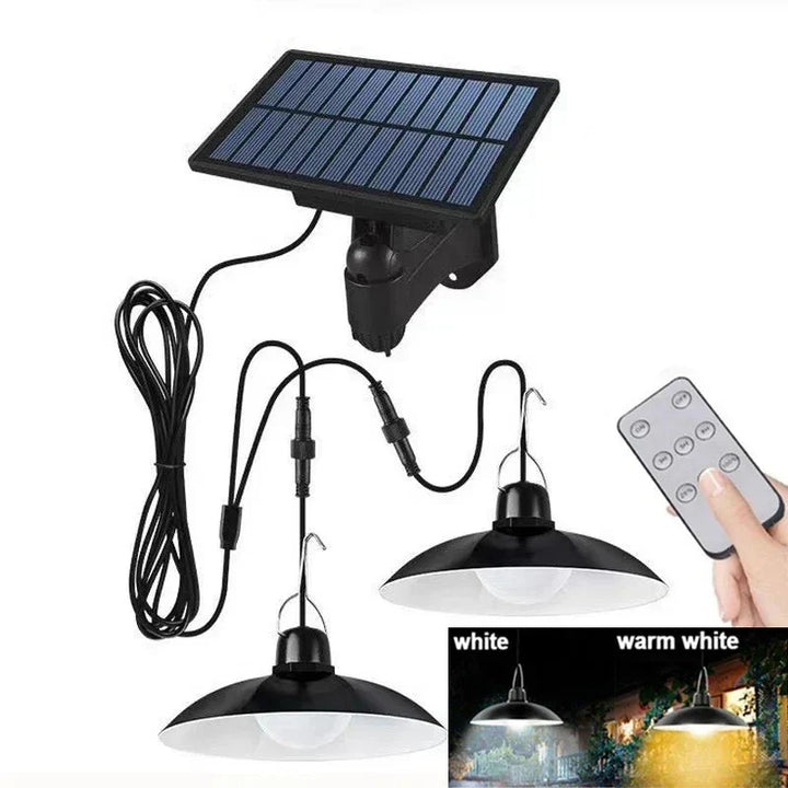 Solar Pendant Light With Remote Control, Outdoor Waterproof LED Lamps For Shed Barn Backyard Patio 2026