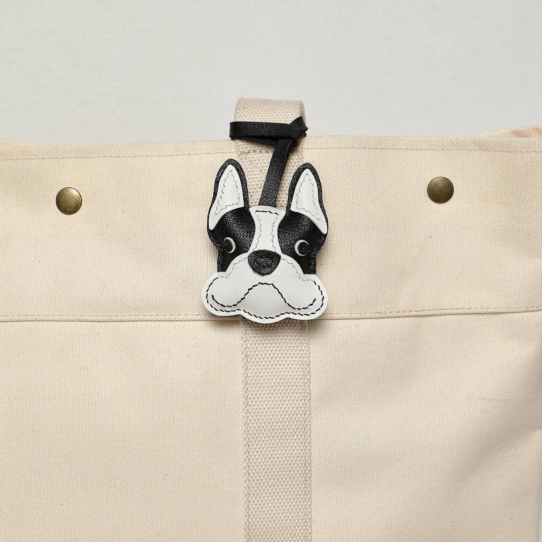 Leather Bag Charm No Face Keychain Black Cozy Cute Gift