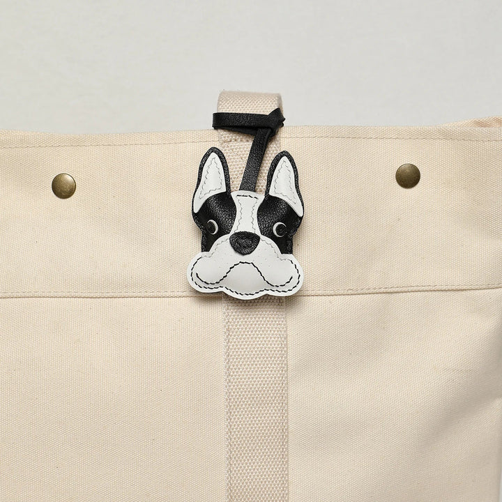 Leather Bag Charm No Face Keychain Black Cozy Cute Gift