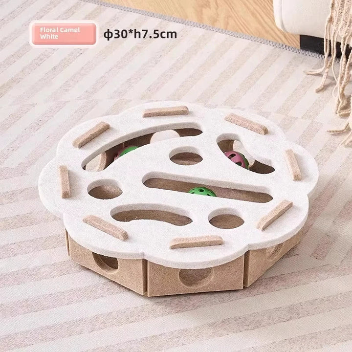 Cat Puzzle Toy Box With Ball Suede Felt Indoor Cat Exercise Entertainment Eco Friendly Gift 2026 TikTok Viral