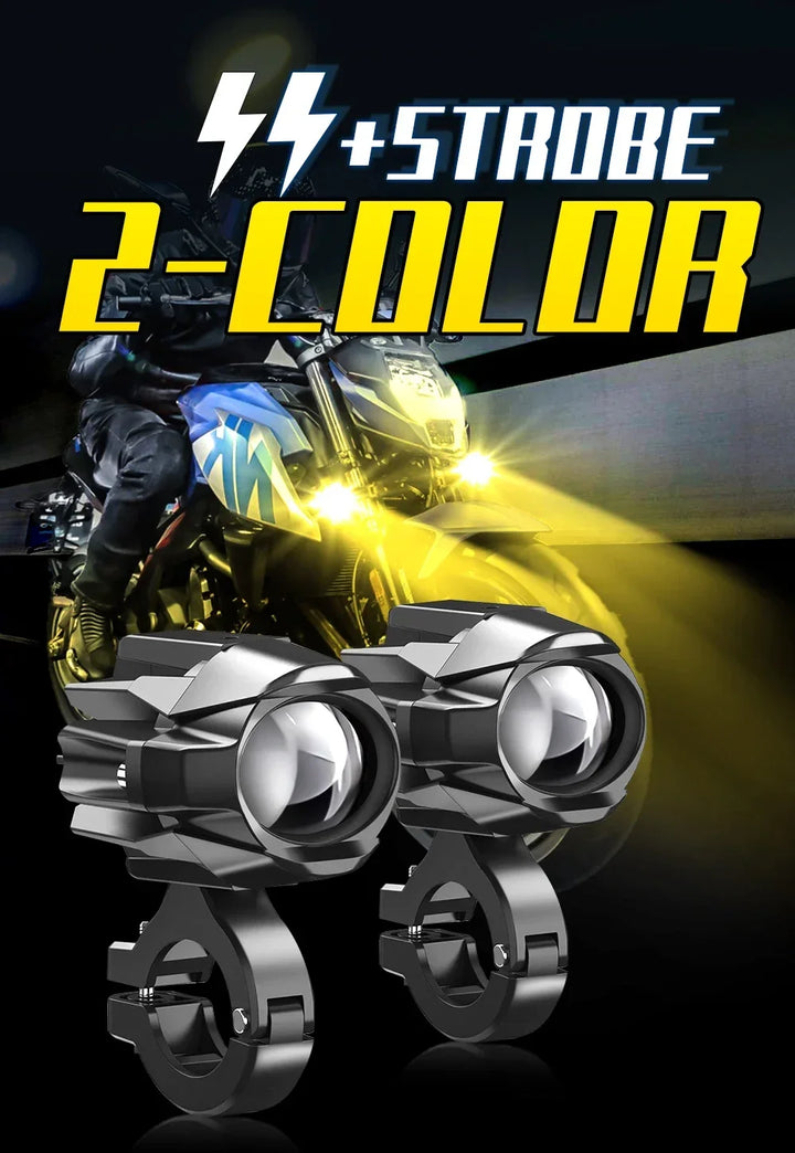 HAOLIDE LED Motorcycle Headlight 6000K – Auxiliary Fog Spot Light 3500K Strobe Off-Road Motorbike 2026