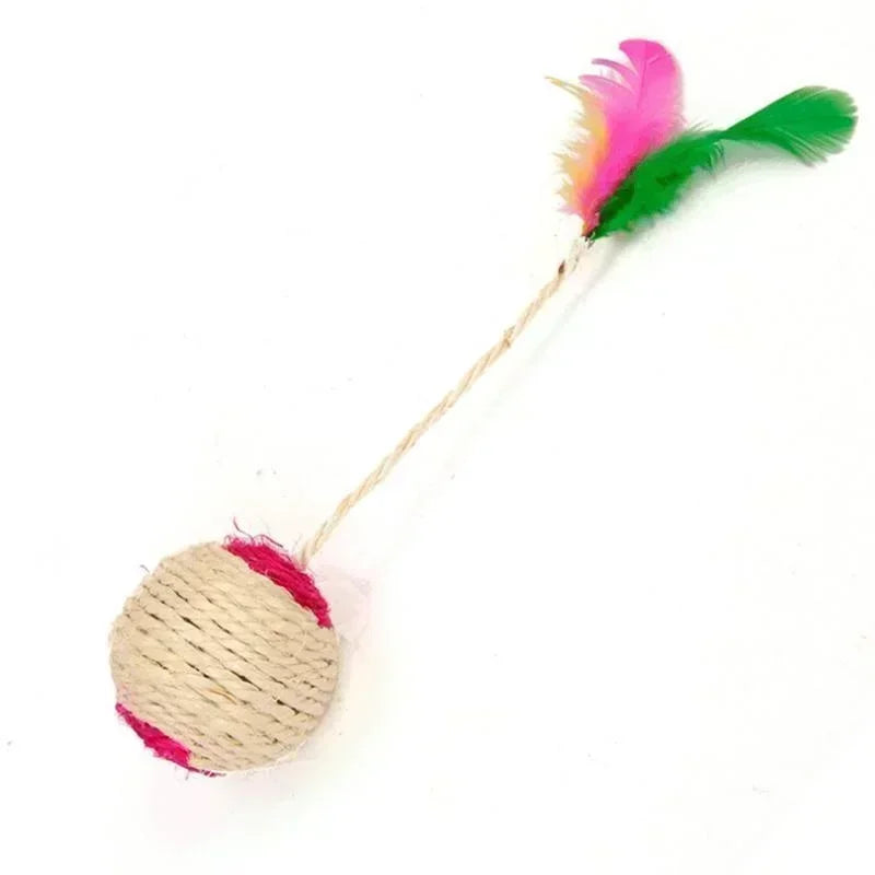 1Pc Sisal Scratching Ball Cat Toy - Interactive Training Toy for Kittens