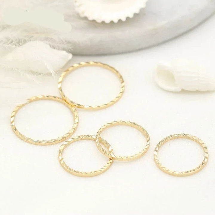 14K Gold Plated Brass jewelry Ring Connectors Pack 10Pc