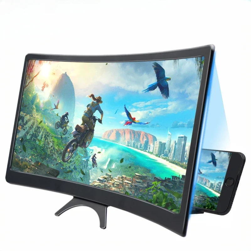 Phone Screen Magnifier 12 Inch Curved Desk Stand For Hands Free Video Viewing Back To School 2026 Ultra Clear