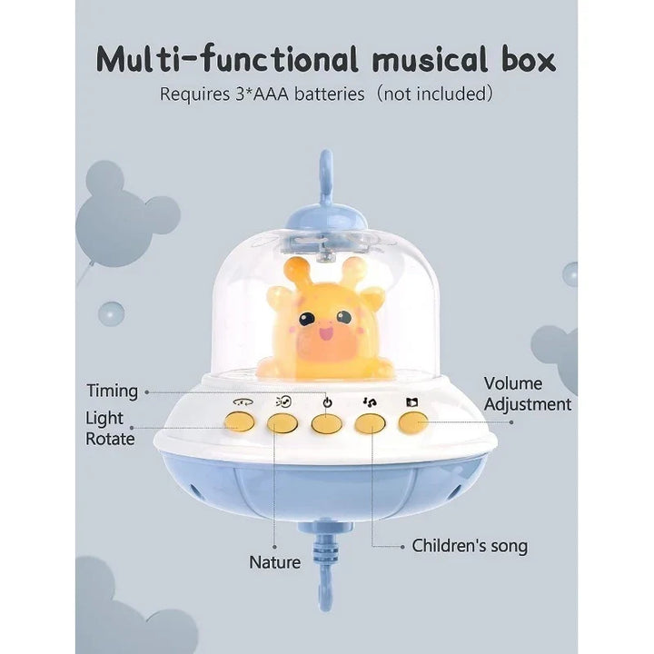 Crib Mobile Remote Music Light Newborn Sensory Toys