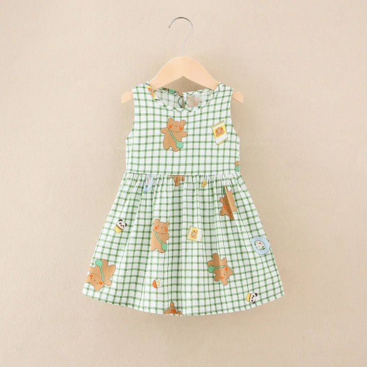 Soft girls’ dress - sleeveless a-line, assorted prints and patterns, cotton, for summer wear