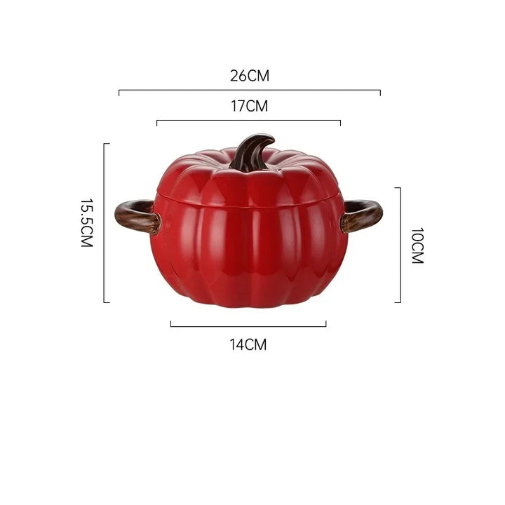 Ceramic Soup Pot Pumpkin Lid Porcelain Large Fall 2025