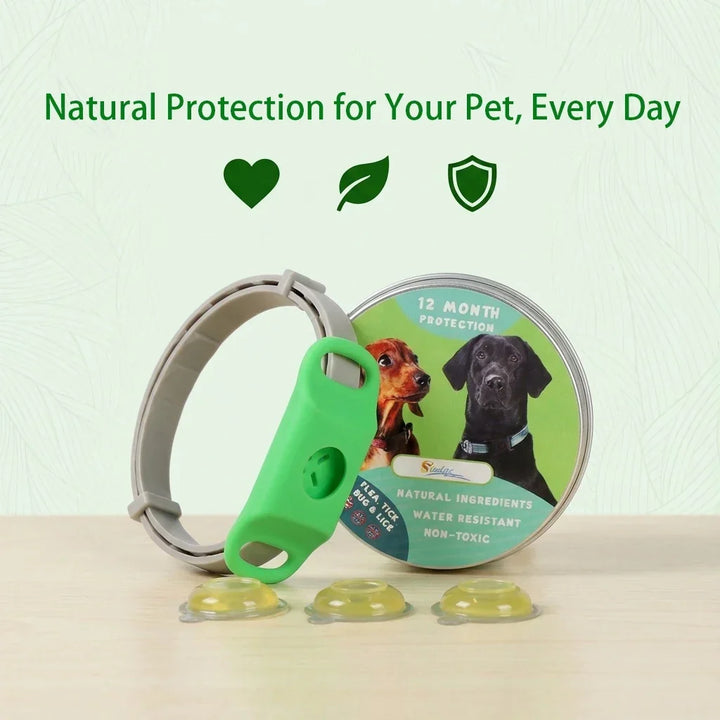 Natural Extract Pet Flea &amp; Tick Repellent Collar Tag Dogs Cats All Seasons Safe Wearable
