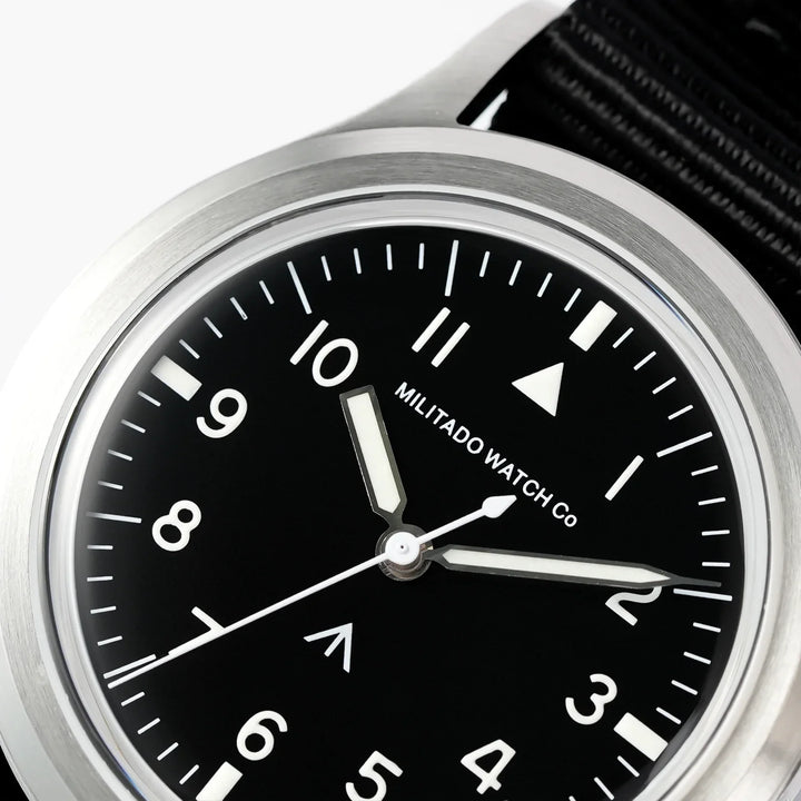 36mm Field Watch Sapphire Crystal VH31 Sweep Quartz