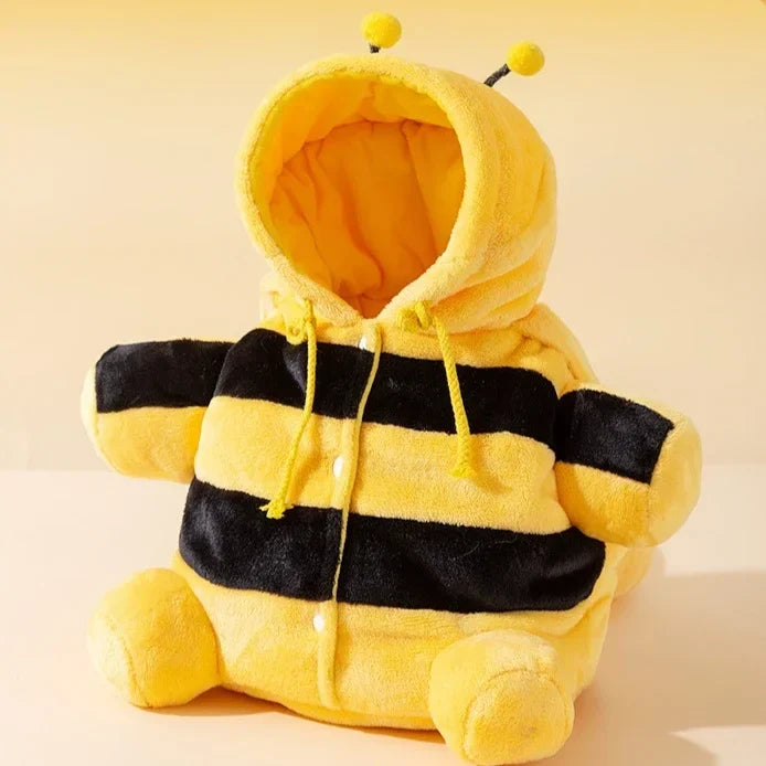 Cute Pet Carrier Bag - Soft Warm Carrier for Cats, Autumn &amp; Winter Outings, Cozy Bee House Toy, Pet Clothes