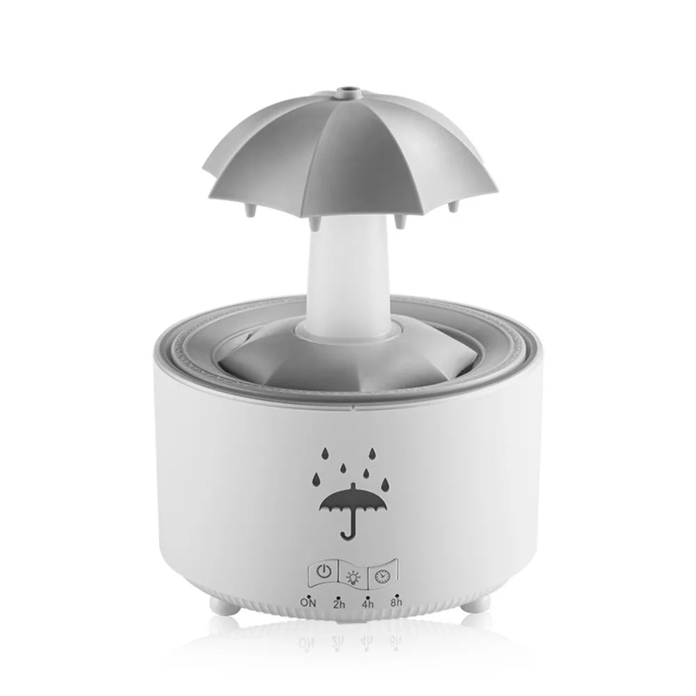 Rotating Umbrella Water Drop Humidifier with Night Lights, Essential Oil Aroma Diffuser for Home, Mute Spray, 300ML Capacity